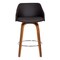Armen Living Alec 30" Bar Height Swivel Brown Faux Leather and Walnut Wood Bar Stool LCAEBAWABR30 - alternate 5